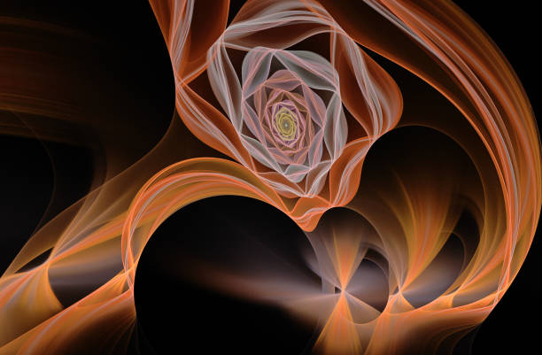 istock Abstract illustration of a fractal pattern on black background 644016518