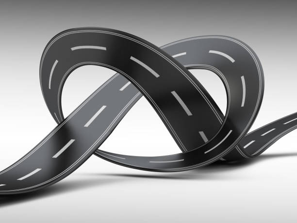istock Asphalt road tied in a knot 644016686