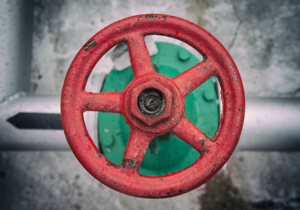 istock top view on old handwheel of valve 644020990