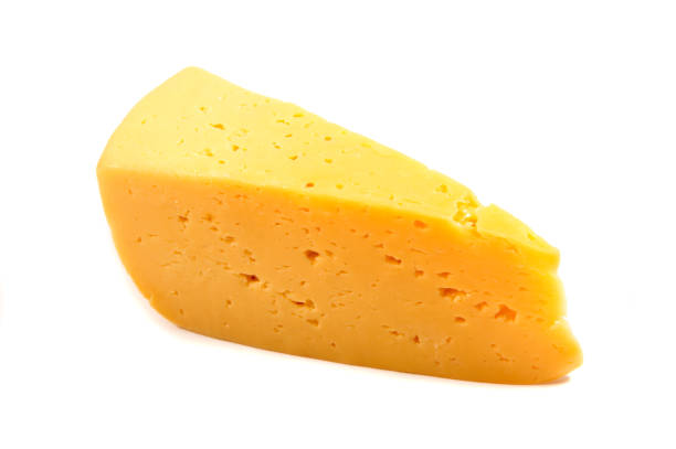 istock Cheese block isolated on white background cutout 644028028