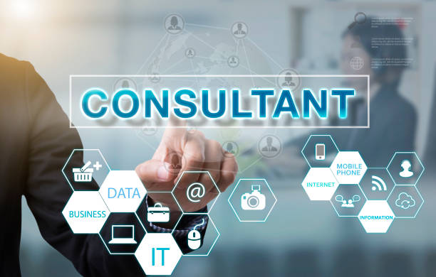 istock Businessman hand chooses Consultant wording on interface screen. 644037436
