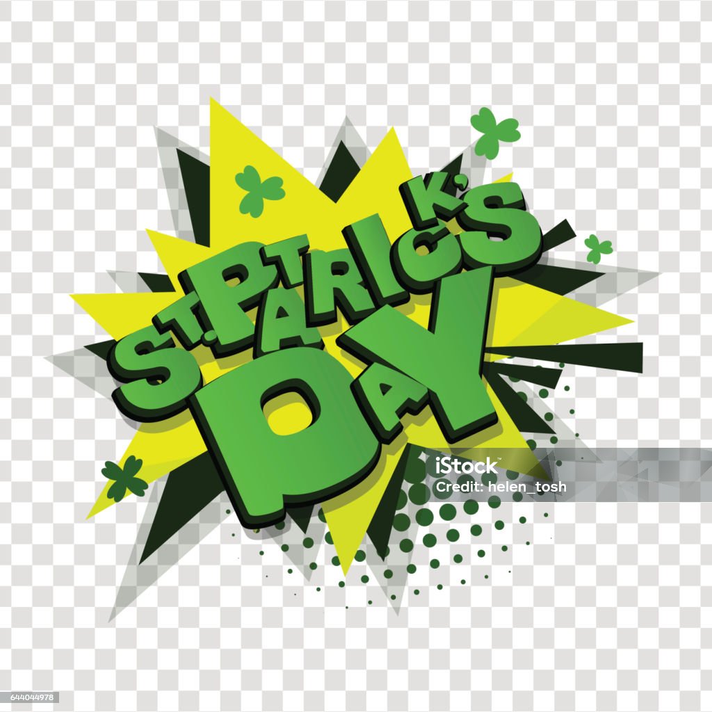 Comic Text St Patrick Day Transparent Stock Illustration - Download Image  Now - Abstract, Black Color, Cartoon - iStock