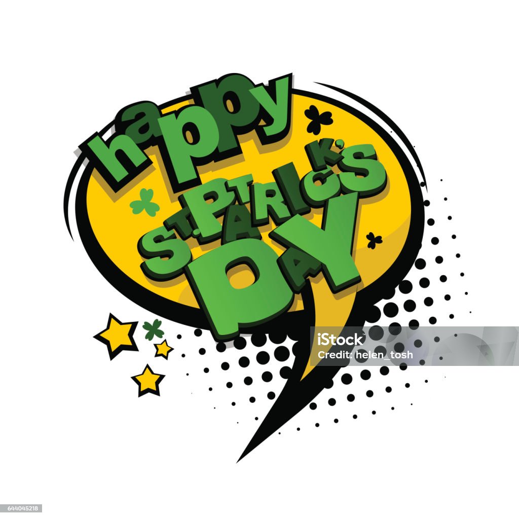 St Patrick Day Comic Text Stock Illustration - Download Image Now -  Abstract, Black Color, Cartoon - iStock
