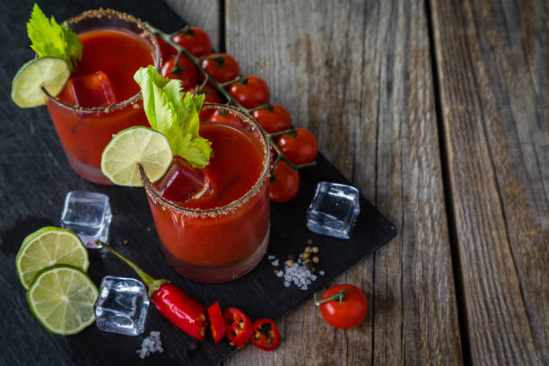 istock Bloody mary cocktail and ingredients 644066606