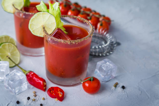 istock Bloody mary cocktail and ingredients 644066716