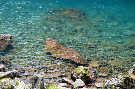 Rocky bottom of the lake (Czarny Staw, Tatras)