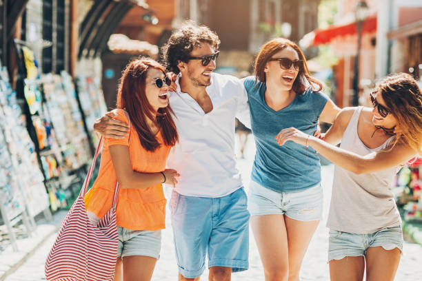 istock Happy friends on a summer vacation 644080322
