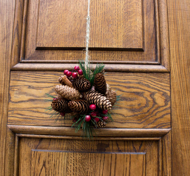 Christmas decorative  hanging on the door .