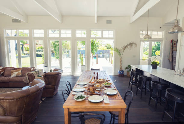 istock Family meal table with no people. 644115720