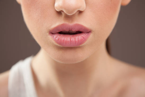 Lips closeup stock photo