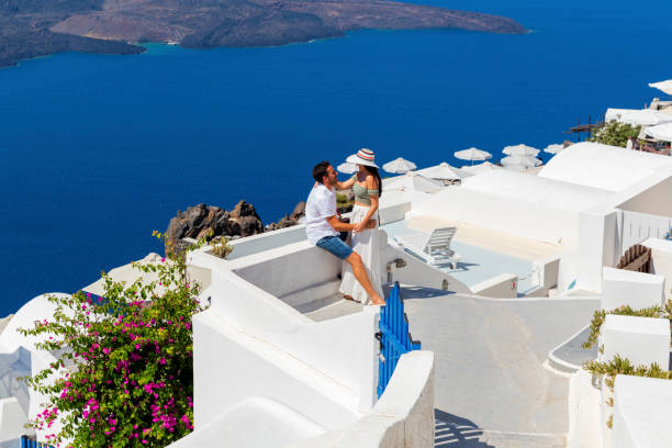 istock Romantic couple on Greek Island 644144214