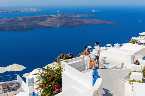 istock Romantic couple on Greek Island 644144376