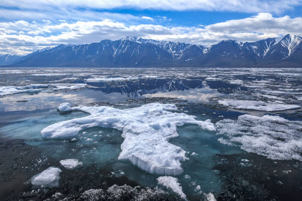 istock Big ice floe with blue underwater foundation 644148122
