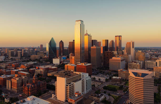 istock Dallas, Texas cityscape at sunset, USA 644173146