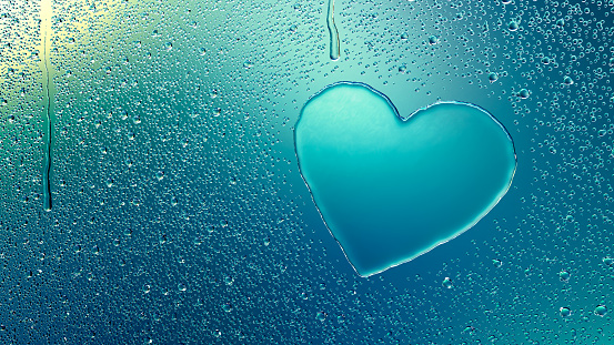 Water drop forming a heart - 3D Rendering