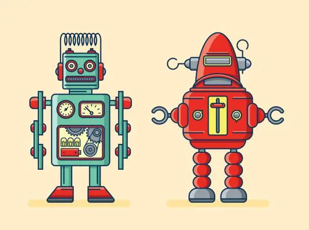 Vector illustration of Robots