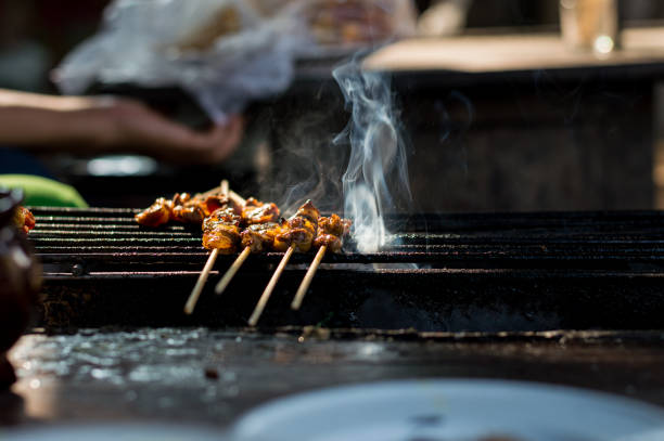 istock Beef satay food must taste when visiting Chiang Mai, Thailand. 644181712