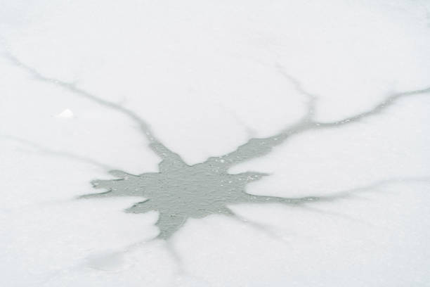 crack of frozen river
