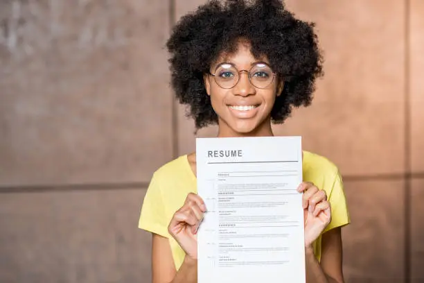 Photo of African woman with resume