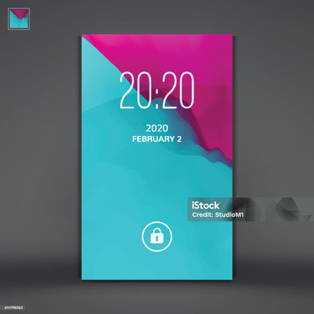 Modern Lock Screen For Mobile Apps Stock Illustration - Download Image ...