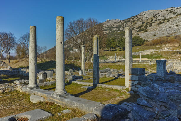 istock Panoramic view of archeological area of ancient Philippi, Greece 644205132