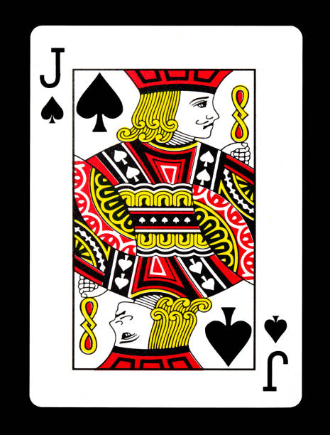 istock Jack of spades playing card, isolated on black background. 644205562