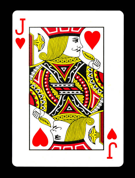 istock Jack of hearts playing card, isolated on black background. 644205774
