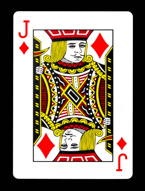 istock Jack of Diamonds playing card, isolated on black background. 644208130