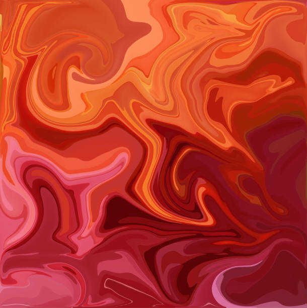 istock Red Digital Acrylic Color Swirl Or Similar Marble Twist 644208944
