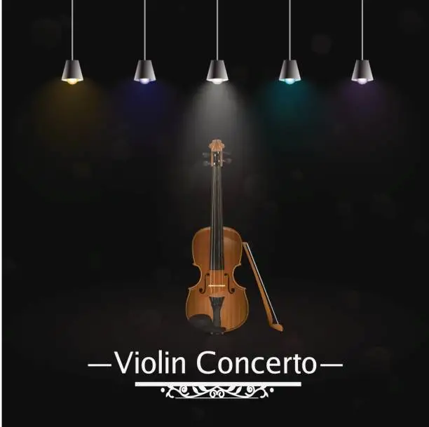 Vector illustration of Violin Concerto.