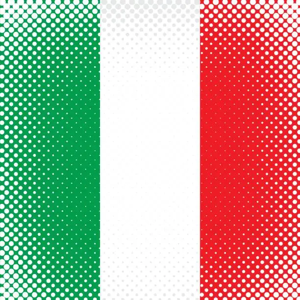 Vector illustration of Half Tone Flag - Italy