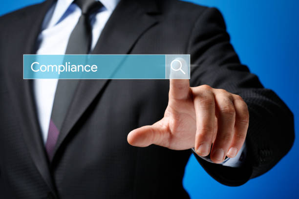 istock Searching Compliance Concept on Futuristic Touchscreen 644213786