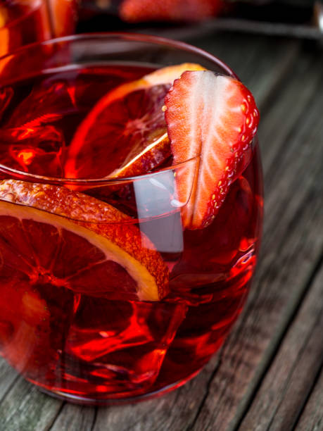 istock Blood orange strawberry rum punch 644221210