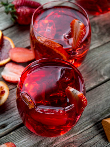istock Blood orange strawberry rum punch 644224046