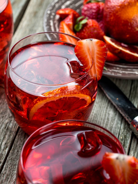 Blood orange strawberry rum punch