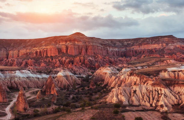 istock Panorama of unique geological formations in Cappadocia, Turkey. 644234470