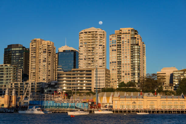 milsons point et baie de lavande avec yachts. sydney, australie - milsons point photos et images de collection