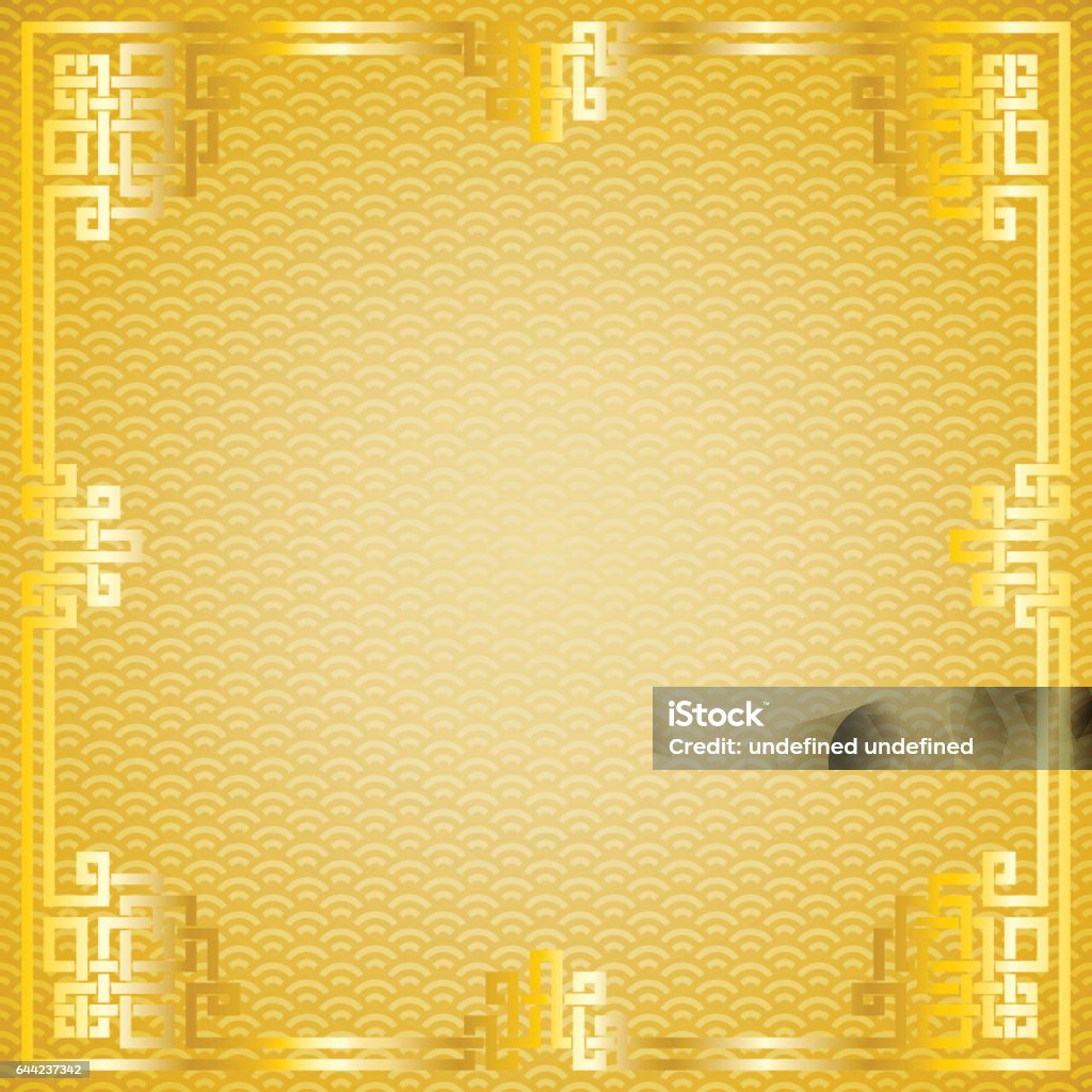 Golden Pattern Frame Chinese Golden Pattern Frame Stock Illustration - Download Image Now ...