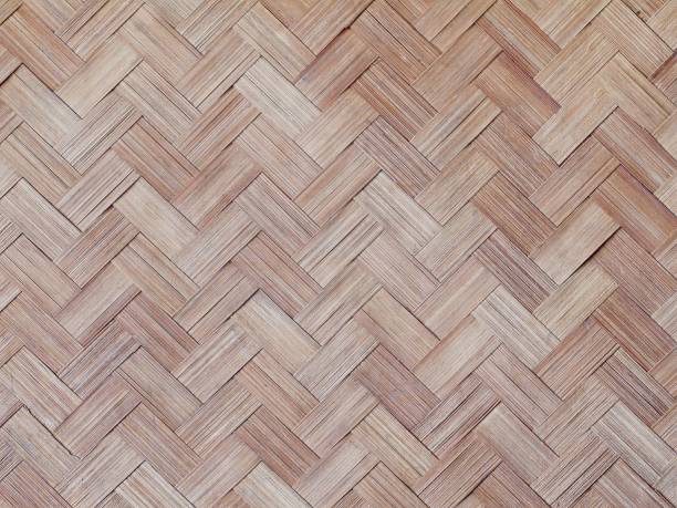 istock Background Texture of old weave bamboo wall basketry 644244522