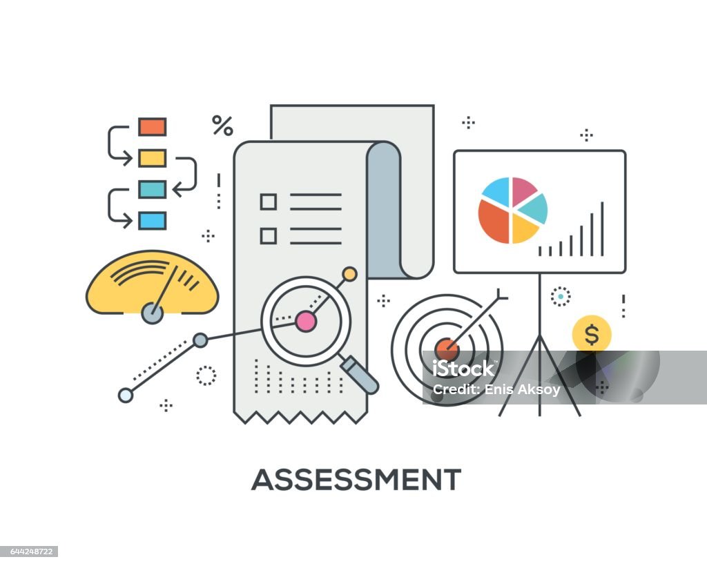 Assessment Concept with icons Rating stock vector