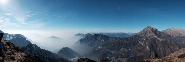 istock Panorama view Italian alps mountains 644249592