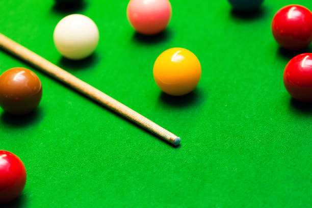 istock snooker balls and cue on the table 644252594