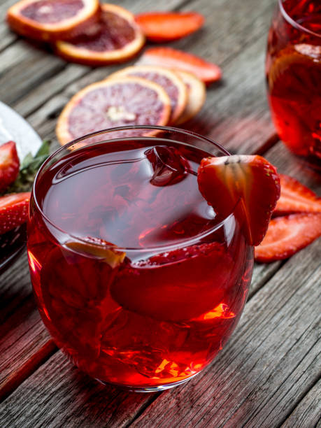 istock Blood orange strawberry rum punch 644255018