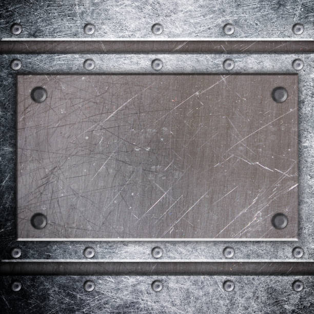 istock dark metal frame with mesh background iron plate 644263474