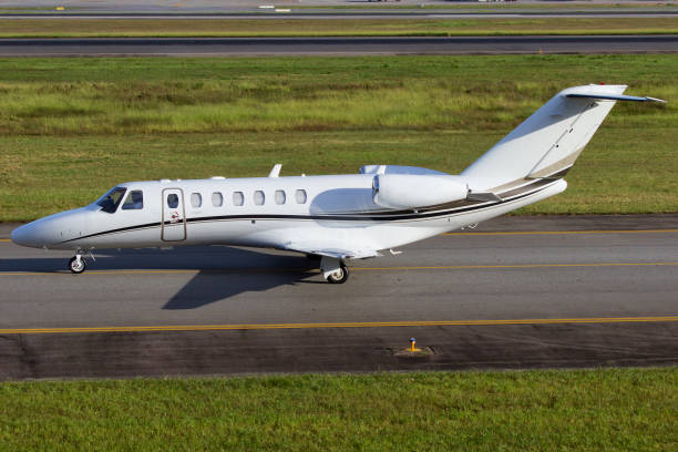 Cessna 525B CitationJet CJ3 Cessna 525B CitationJet CJ3 at Guarulhos Sao Paulo International Airport guarulhos photos stock pictures, royalty-free photos & images