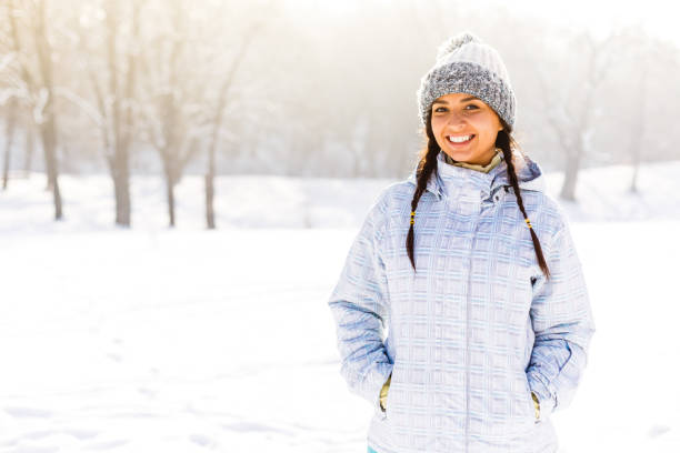 istock Woman in snowy field 644264904