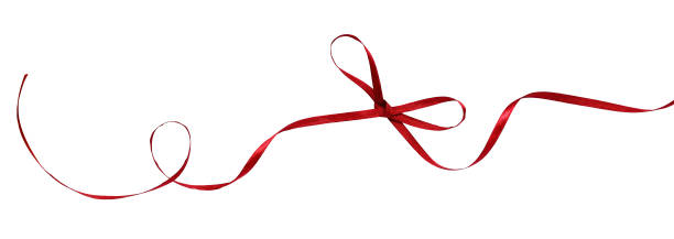 istock Smal red silk ribbon bow 644268380
