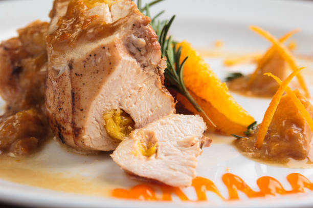 istock Chicken breast stuffed with orange brazilian way 644275992