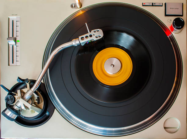 top view of a vintage turn table