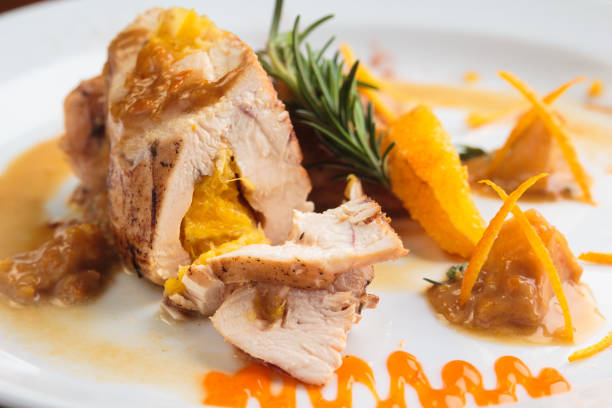 istock Chicken breast stuffed with orange brazilian way 644276210